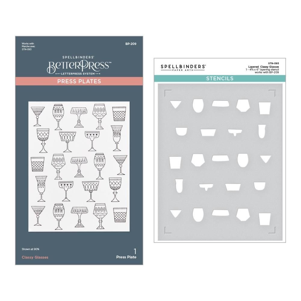 Spellbinders Paper Arts - Betterpress - Bundle - Classy Glasses - BD0882