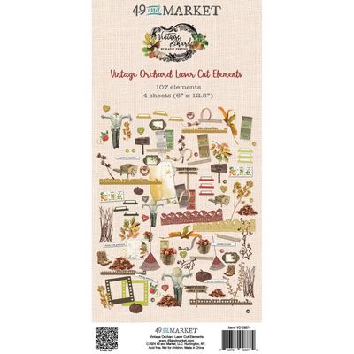 49 &amp; Market - Vintage Orchard Collection - Laser Die Cuts - Essentials - VO 28874 - 107 pcs