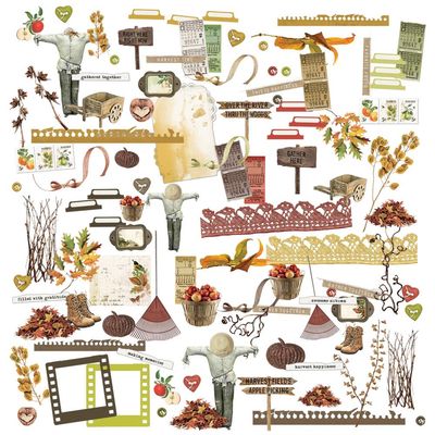 49 &amp; Market - Vintage Orchard Collection - Laser Die Cuts - Essentials - VO 28874 - 107 pcs