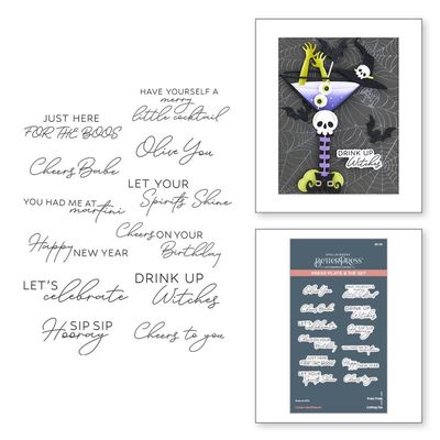 Spellbinders Paper Arts - Betterpress -  Happy Hour Collection - Cheers - Press Plate - Bp-212