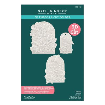 Spellbinders Paper Arts - 3D Embossing &amp; Die Set - Floral For You - E3D-082 - 5.5&quot; x 8.5&quot;