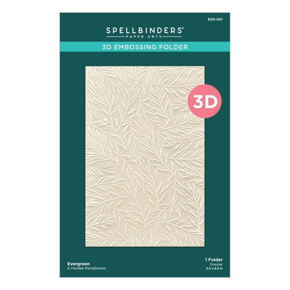Spellbinders Paper Arts - 3D Embossing Folder - Evergreen -5.5&quot; x 8.5&quot; - E3D061