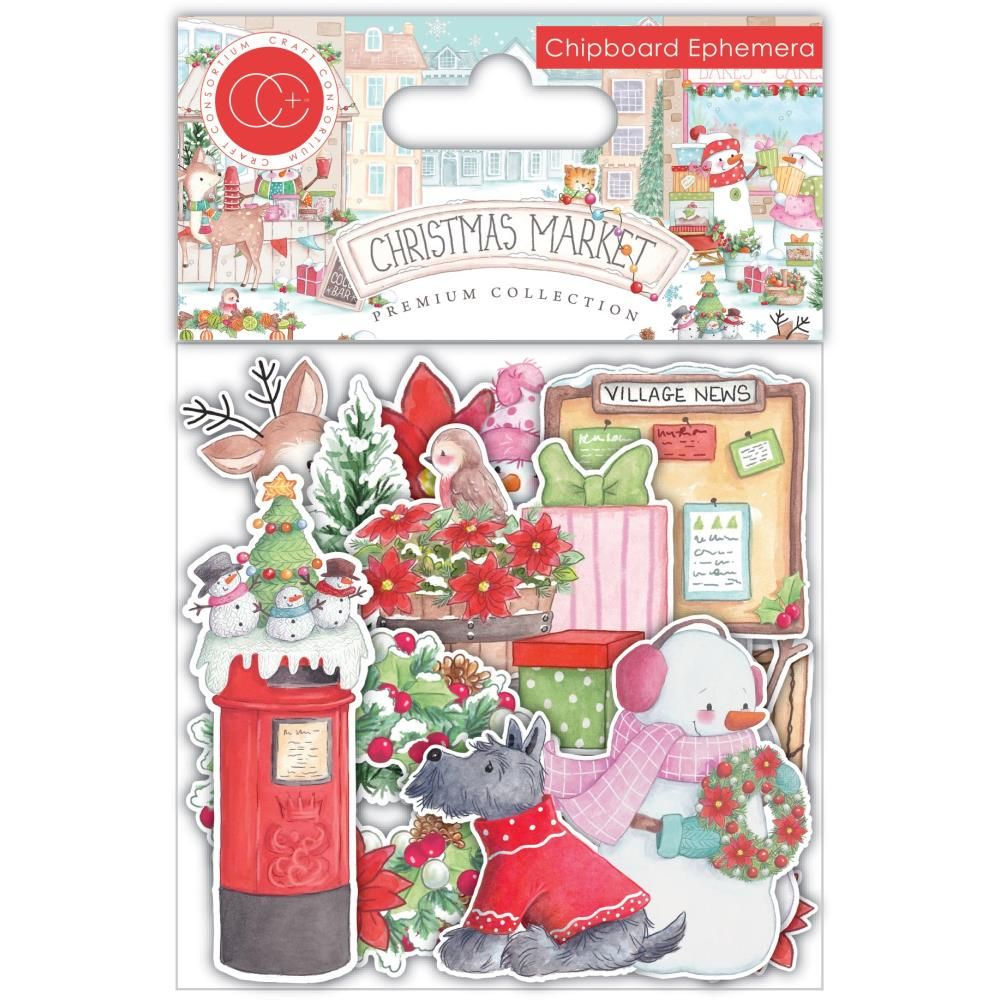 Craft Consortium - Christmas Market Collection - Chipboard Ephemera Die Cuts - Self Adhesive - CCEPH012 - 30 pcs