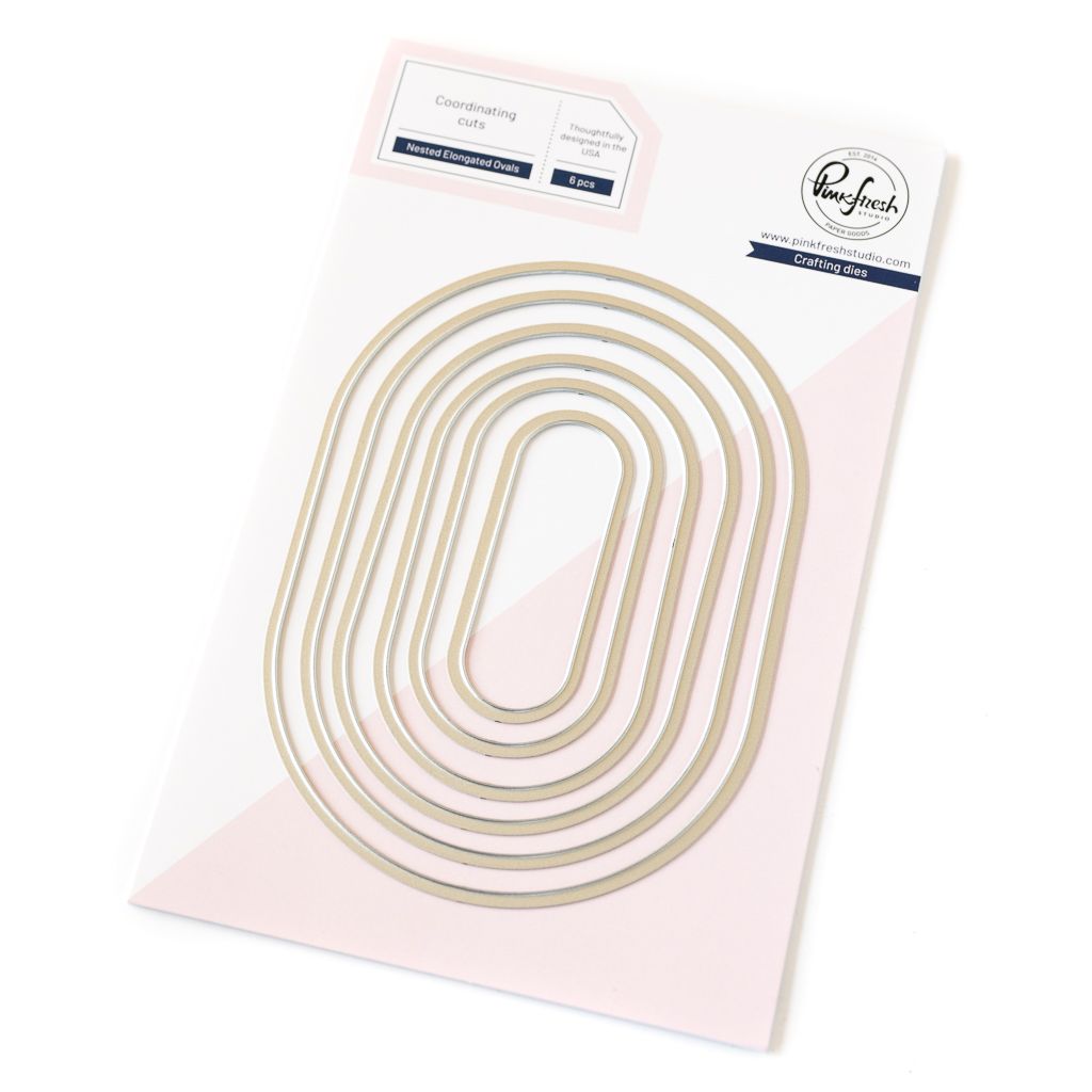 PinkFresh Studio - Here For You Collection - Essentials - Nested Elongated Ovals - Die Set - PF163ES - 6 pcs