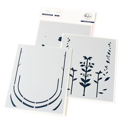 PinkFresh Studio - Here For You Collection - Art Deco Floral Arch - Stencil Set - 255824 - 3 pcs