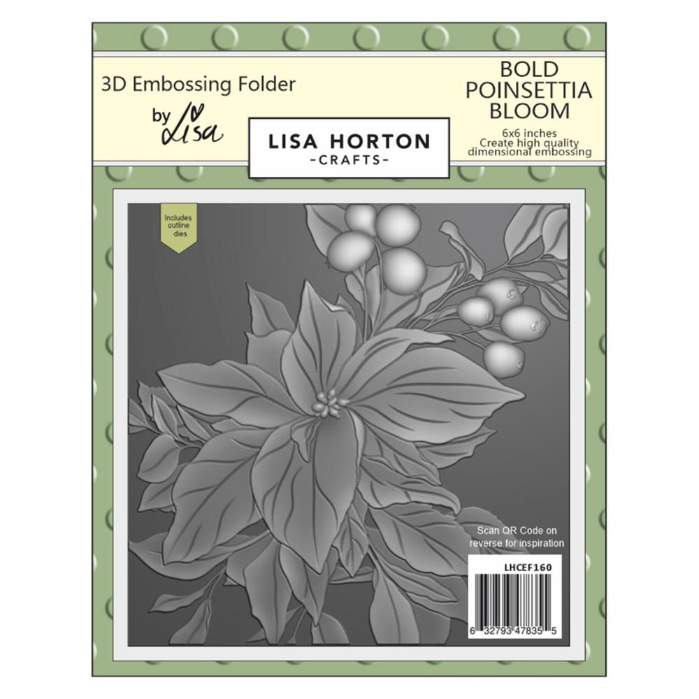 Lisa Horton  Embossing Folder &amp; Die Set  - Poinsettia - LCHEF160