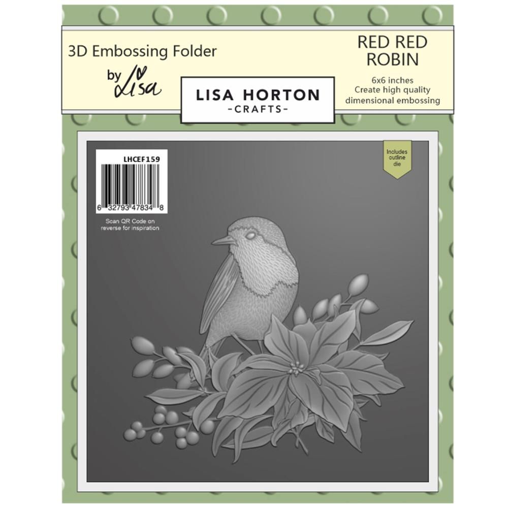 Lisa Horton  Embossing Folder &amp; Die Set  - Red Robin - LCHEF159