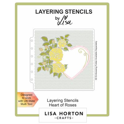 Lisa Horton - Stencil set - Heart of Roses - LHCAS141