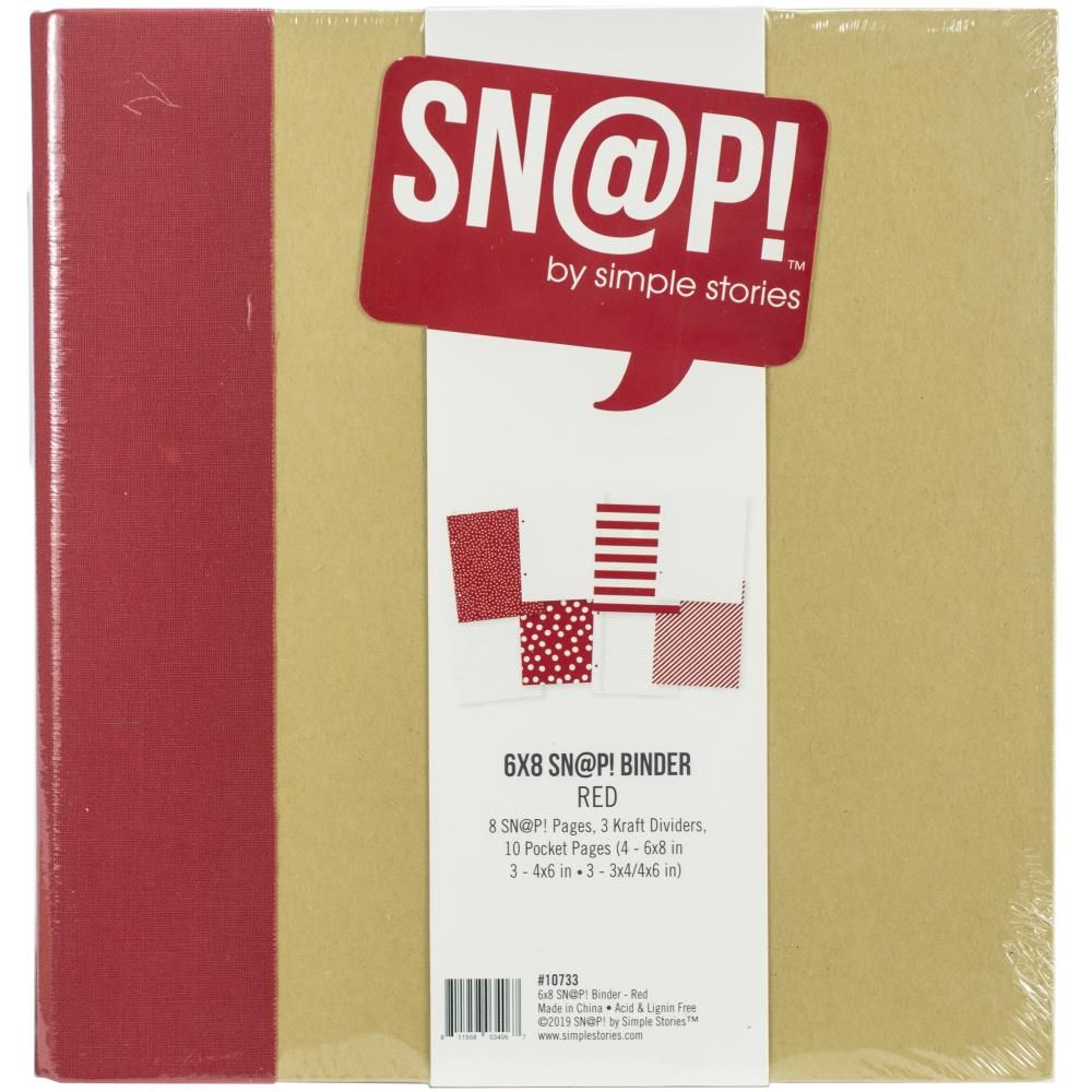 Simple Stories - Sn@p Binder - 6&quot; x 8&quot; - Cranberry - 10780 - 12sheets plus album