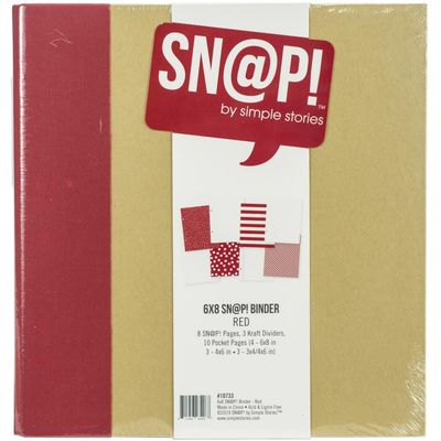 Simple Stories - Sn@p Binder - 6&quot; x 8&quot; - Cranberry - 10780 - 12sheets plus album