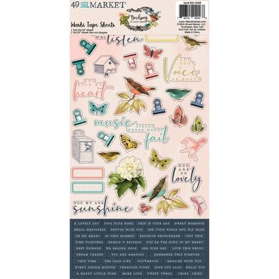 49 &amp; Market - Birdsong Collection - Washi Tape Sheets - BSK29468 - 2 Sheets