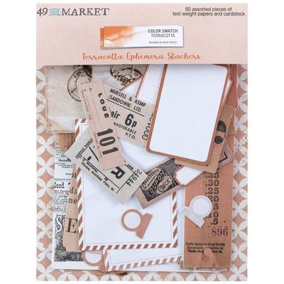 49 &amp; Market - Color Swatch - Terracotta Collection - Ephemera Stackers - TCS29871 - 60pcs.