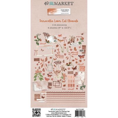 49 &amp; Market - Color Swatch - Terracotta Collection - Laser Die Cuts - Elements - TCS29857 - 114 pcs
