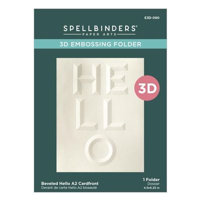 Spellbinders Paper Arts - 3D Embossing Folders - Beveled - A2 - Hello - E3D-090