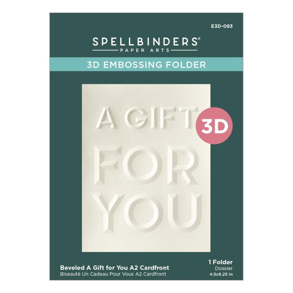 Spellbinders Paper Arts - 3D Embossing Folders - Beveled - A2 - A Gift For You - E3D-093