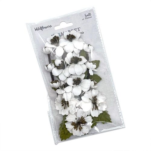 49 &amp; Market - Mulberry Paper Flowers - Wildflowers - Salt - FM38466 - 12 pcs