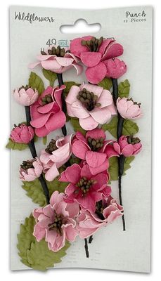 49 &amp; Market - Mulberry Paper Flowers - Wildflowers - Punch - FM38346 - 12 pcs