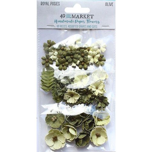 49 & Market Mulberry Paper Flowers Royal Posies Olive RP34093