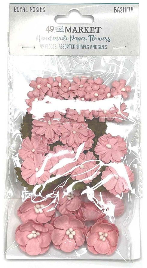 49 &amp; Market - Mulberry Paper Flowers - Royal Posies - Passion Pink - RP35380 - 49 pcs