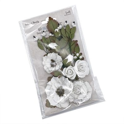 49 &amp; Market - Mulberry Paper Flowers - Nature&#39;s Bounty - Salt - NB38442 - 8 pcs