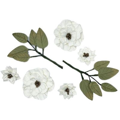 49 &amp; Market - Mulberry Paper Flowers - Majestic Bouquet - Ivory - MB34154 -7 pcs
