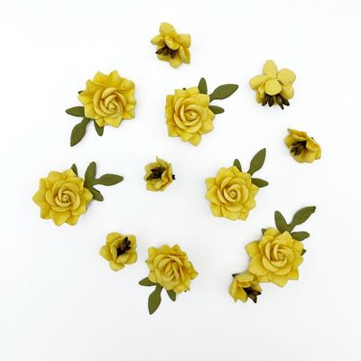 49 &amp; Market - Mulberry Paper Flowers - Florets - Canary - FF40407 - 12 pcs