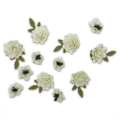 49 &amp; Market - Mulberry Paper Flowers - Florets - Cream - FF40377 - 12 pcs