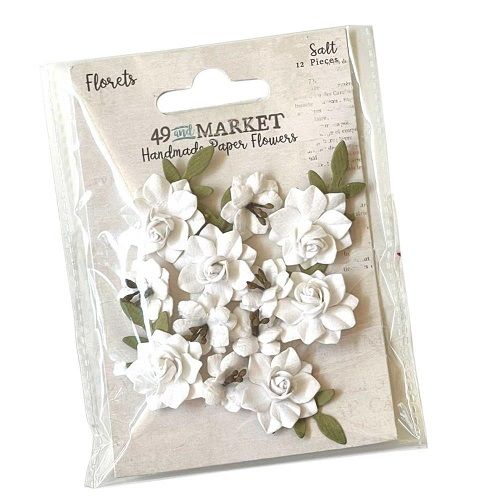 49 &amp; Market - Mulberry Paper Flowers - Florets - White - FF39012 - 12 pcs