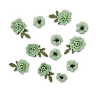 49 &amp; Market - Mulberry Paper Flowers - Florets - Pistachio - FF40414 - 12 pcs