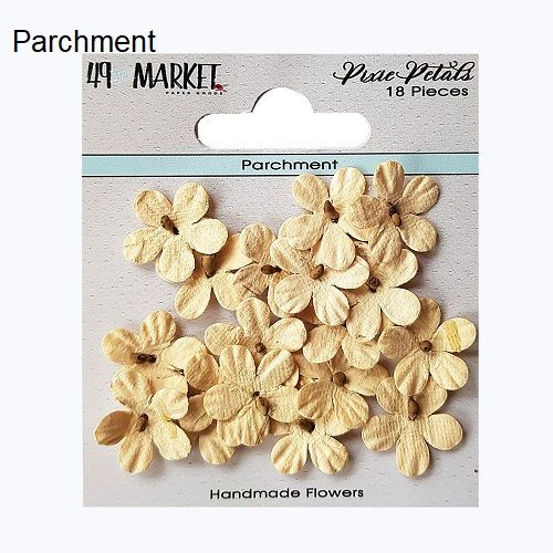49 &amp; Market - Mulberry Paper Flowers - Pixie Petals - Parchment - EP89098 - 18pcs