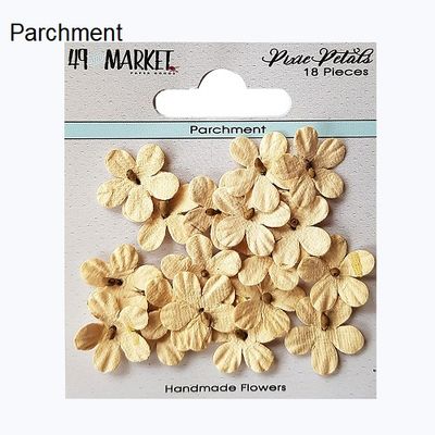 49 &amp; Market - Mulberry Paper Flowers - Pixie Petals - Parchment - EP89098 - 18pcs