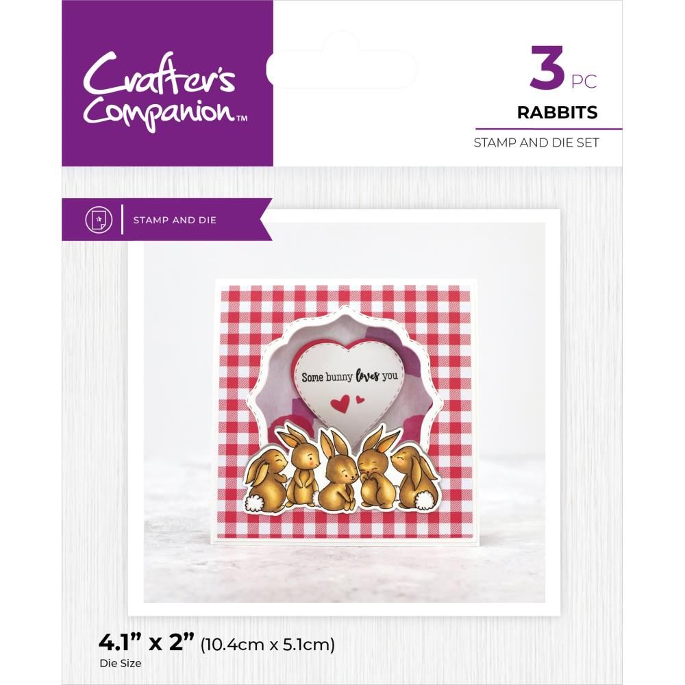 Crafters Companion - Stamp &amp; Die sets - Rabbits - CCSTDRAB - 3pcs