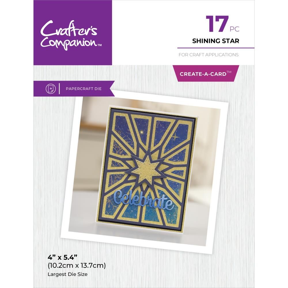 Crafters Companion - Create A Card -  Die sets - Shining Star - CCMDCADSTAR - 17 pcs