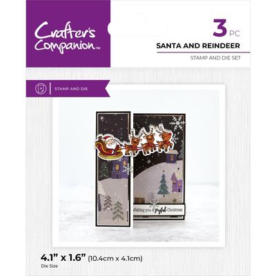 Crafters Companion - Stamp &amp; Die sets - Santa &amp; Reindeer - CCSTDSAN - 3pcs