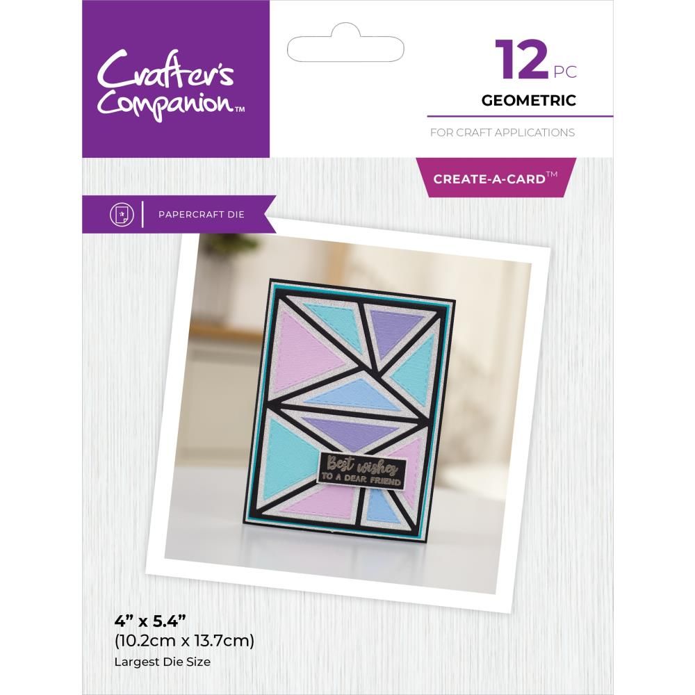 Crafters Companion - Create A Card -  Die sets - Geometric - CCMDCADGEO - 12 pcs