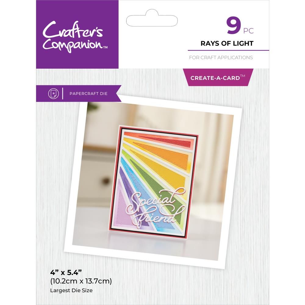 Crafters Companion - Create A Card -  Die sets -Rays Of Light - CCMDCADRAY - 9 pcs