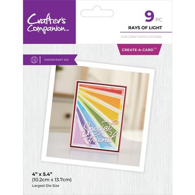 Crafters Companion - Create A Card -  Die sets -Rays Of Light - CCMDCADRAY - 9 pcs