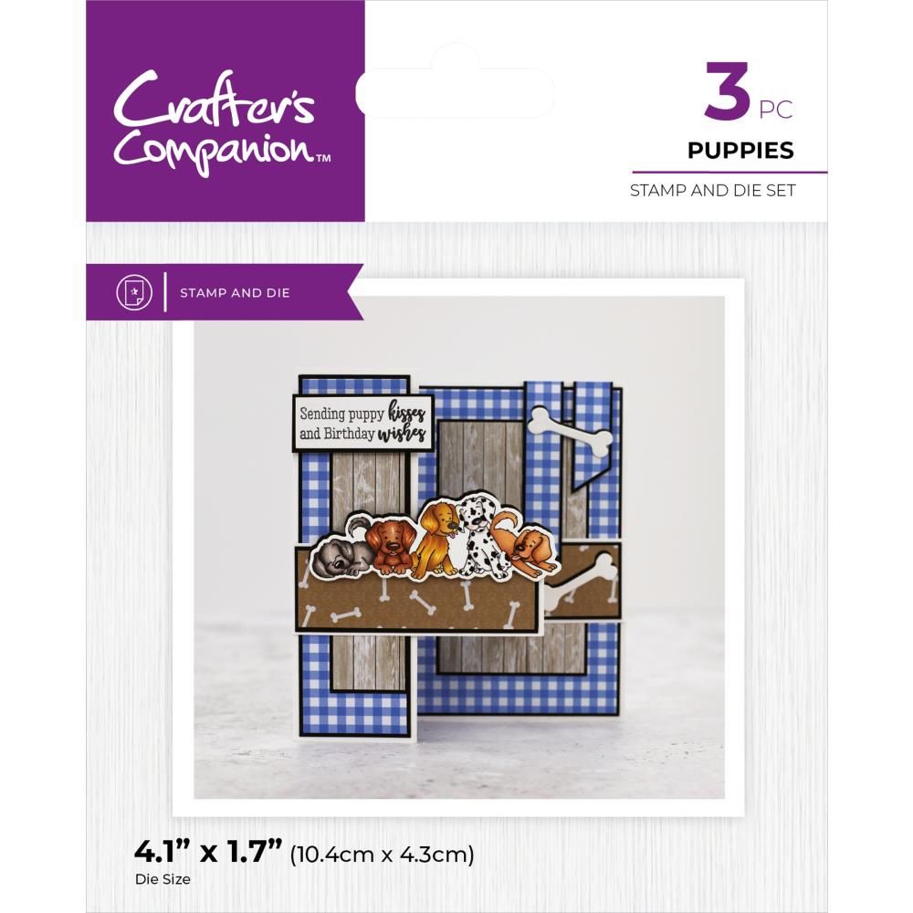 Crafters Companion - Stamp &amp; Die sets - Puppies - CCSTDPUP - 3pcs