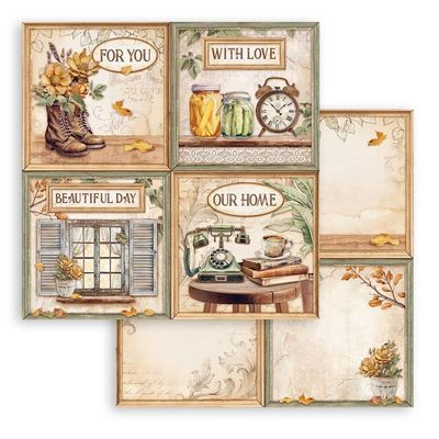 Stamperia - Romance Series - Golden Harmony Collection - 12 x 12 - Single Sheet - SBB1025 - 4 cards -