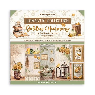 Stamperia - Romance Series - Golden Harmony Collection - 12 x 12 - Paper Pack - SBBL160 - 10 sheets