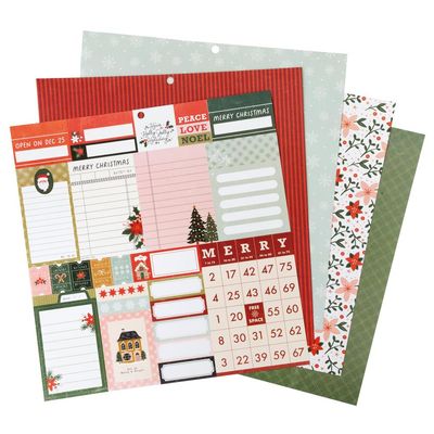 American Crafts - Crate Paper - Holly Jolly Collection - 12 x 12 Paper Pad - 315995 - 48 sheets