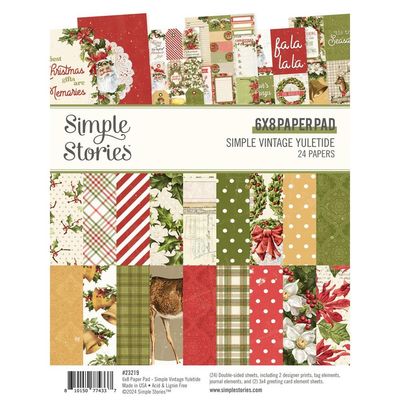 Simple Stories - Simple Vintage Yuletide Collection - 6&quot; x 8&quot; - Paper Pad - 23219 - 24 sheets