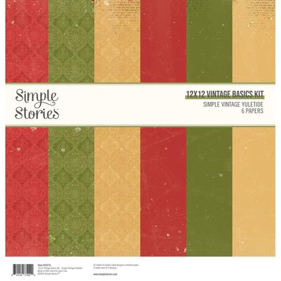 Simple Stories - Simple Vintage Yuletide Collection - 12 x 12 Paper Pack - Basics - 23215 - 6 sheets