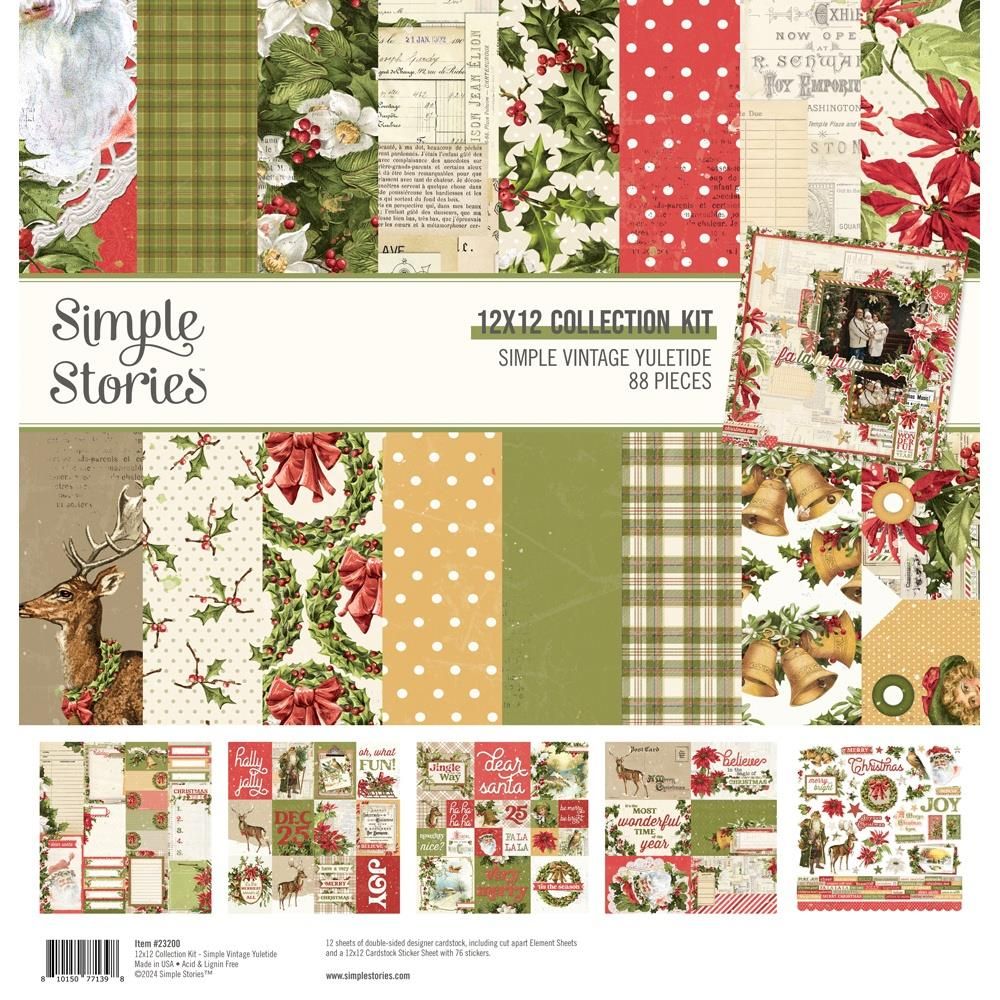 Simple Stories - Simple Vintage Yuletide Collection - 12 x 12 Paper Pad - 23200 - 12 Sheets
