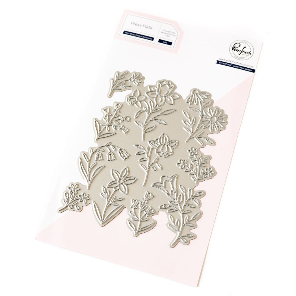 PinkFresh Studio - Kindness In Bloom Collection - Print Shop: Modern Botanicals - Press Plate - 245524 - 1 pce
