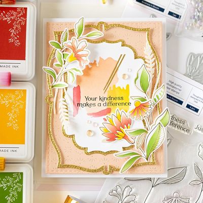 PinkFresh Studio - Kindness In Bloom Collection - Framed Art - Layering Stencil Set -  246524 - 6 pcs