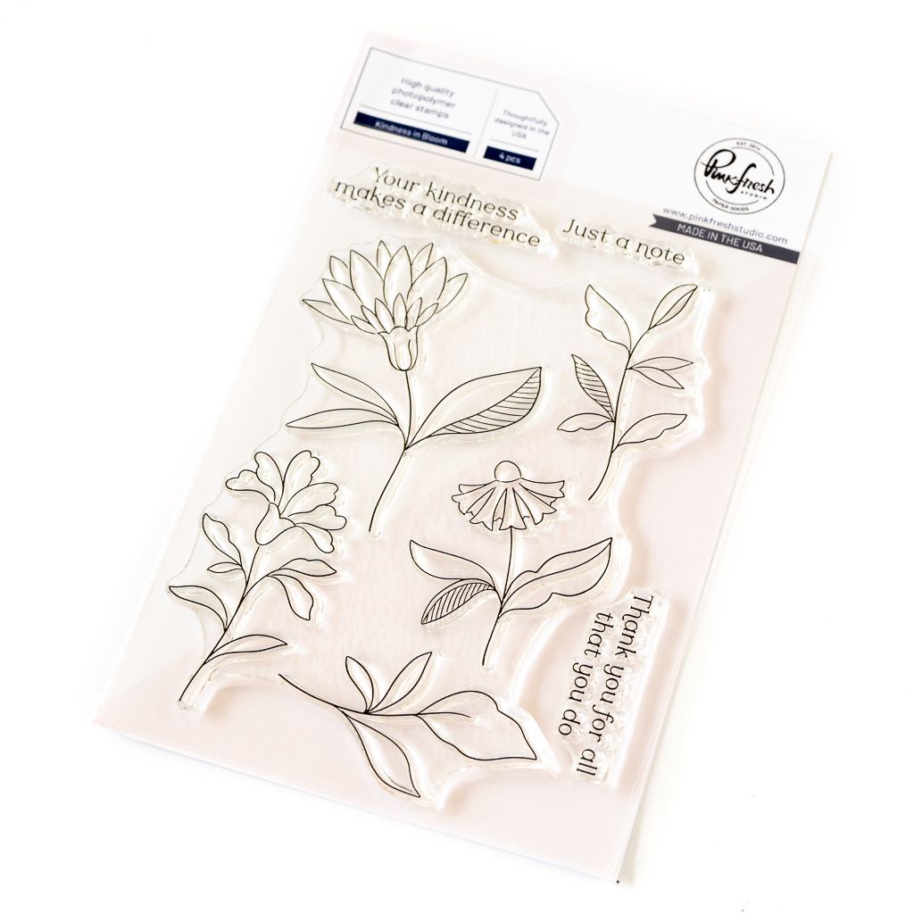 PinkFresh Studio - Kindness In Bloom Collection - Kindness In Bloom - Clear Polymer Stamp Set - 4&quot; x  6&quot; - 256824 - 4 pcs