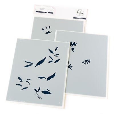 PinkFresh Studio - Kindness In Bloom Collection - Kindness In Bloom - Layering Stencil Set -  257024 - 3 pcs