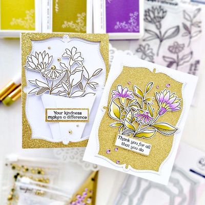 PinkFresh Studio - Kindness In Bloom Collection - Kindness In Bloom - Clear Polymer Stamp Set - 4" x  6" - 256824 - 4 pcs