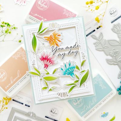 PinkFresh Studio - Kindness In Bloom Collection - Kindness In Bloom - Layering Stencil Set -  257024 - 3 pcs